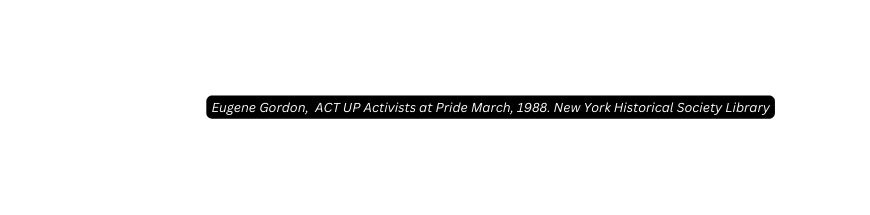 Eugene Gordon ACT UP Activists at Pride March 1988 New York Historical Society Library